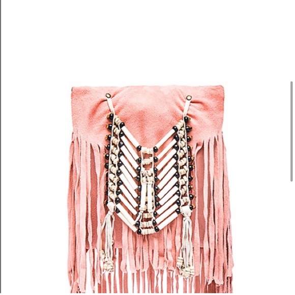 Spell & Gypsy wild belle purse fringed beads boho rare pink mini purse - Picture 1 of 3